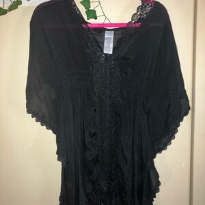 Time and Tru Black Lace Swim Coverup